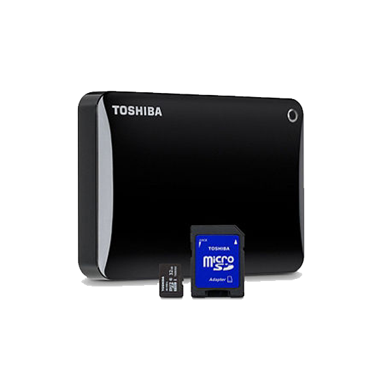 Imagen de Disco Duro Toshiba Canvio Connect II, 2TB + Tarjeta Micro SD 32GB