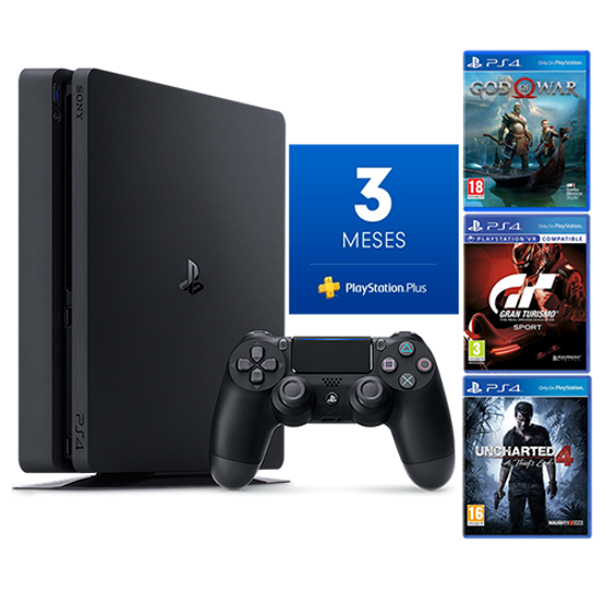 Imagen de Playstation PS4 1TB + 3 Juegos + Suscripción Por 3 Meses a Playstation Plus