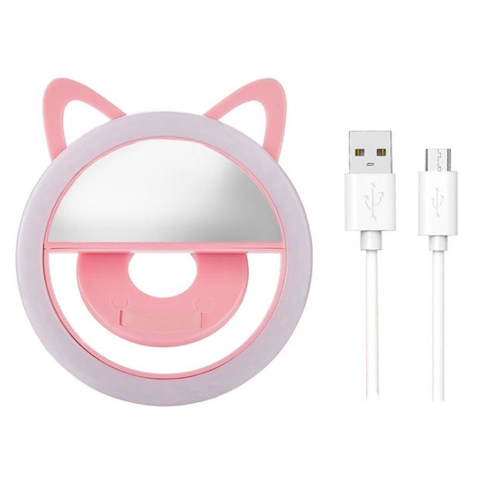 Imagen de Aro de Luz Led Selfie Orejitas y Espejo TJZ-082802