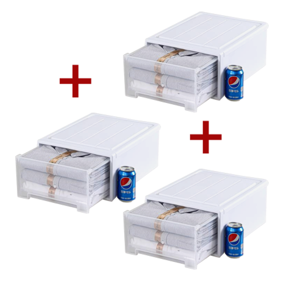 Imagen de Set 3 Cajones Apilables Plástico 25L