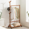 Imagen de Perchero c/Ruedas Madera Color Caoba 60X35X155 cm