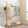 Imagen de Perchero c/Ruedas Madera Bambú Natural 100X35X155cm