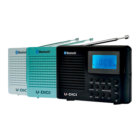 Imagen de Radio Portátil AM/FM Digital Bluetooth Reloj Alarma SP-21BT U-Digi