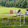 Imagen de Mesa de Camping plegable de aluminio con 4 banquetas