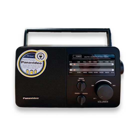 Imagen de Radio Panavideo PV-96AC AM/FM Corriente y Pilas