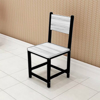 Imagen de Juego de comedor con 4 sillas Metal + Madera Color Blanco/Negro