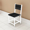 Imagen de Juego de comedor con 4 sillas Metal + Madera Color Negro/Blanco