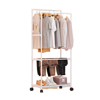 Imagen de Perchero Doble Metal Zapatero con ruedas 58x30x148 cm