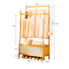 Imagen de Perchero madera con baul 90x40x165 cm Color Caoba