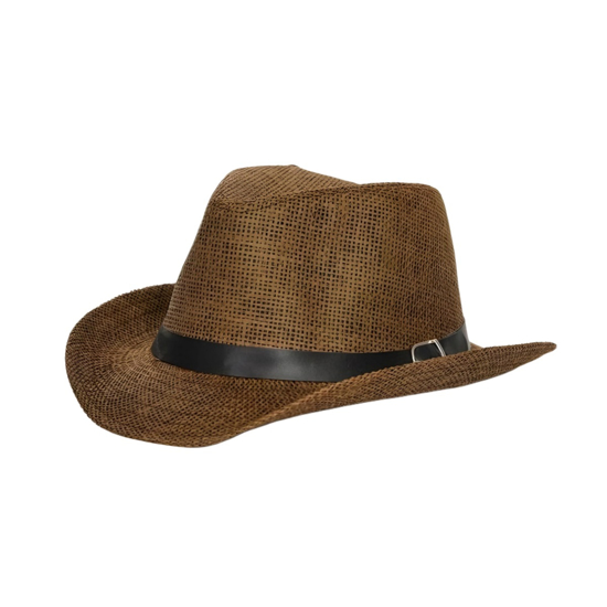 Imagen de Somprero Panama Unisex Color Marrón de Ala Ancha j235