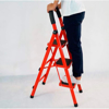 Imagen de Escalera Antideslizante 3 Escalones Plegable Color Rojo