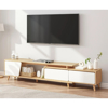 Imagen de Rack TV Madera Largo extensible 140-240 cm Color Natural y Blanco