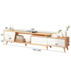 Imagen de Rack TV Madera Largo extensible 140-240 cm Color Natural y Blanco