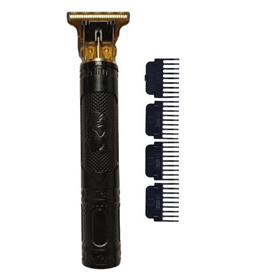 Imagen de Corta Barba T9 recargable USB 4 Peines Negra Vintage