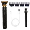 Imagen de Corta Barba T9 recargable USB 4 Peines Negra Vintage