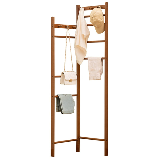 Imagen de Perchero Esquinero de Madera Bambú 45x170 cm Caoba