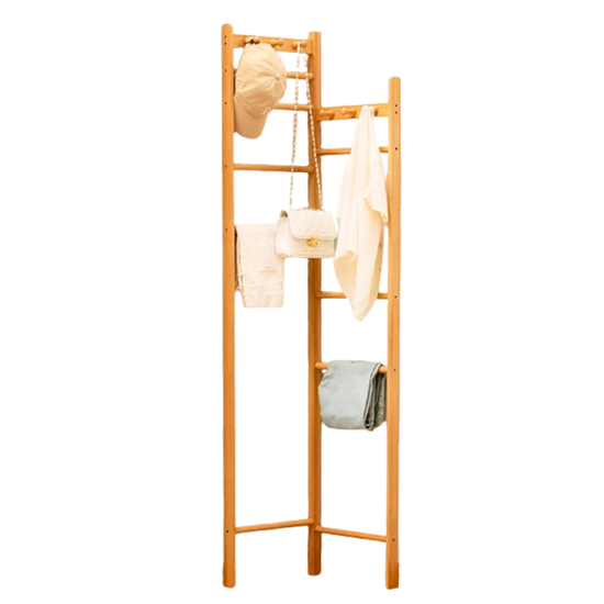 Imagen de Perchero Esquinero de Madera Bambú 45x170 cm Natural