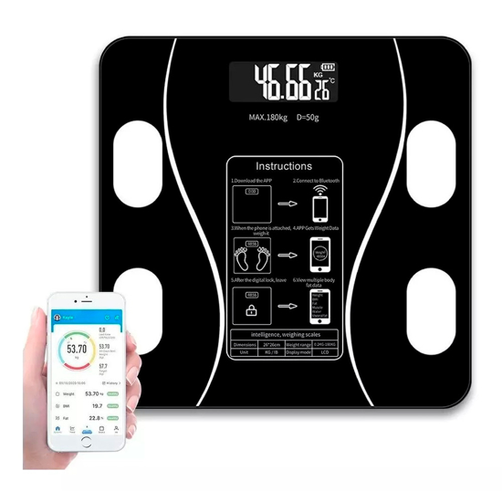 Imagen de Balanza Baño Smart 180 Kg Bluetooth App Celular