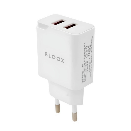 Imagen de Cargador BLOOX 2 USB 3.1A + Cable Tipo C