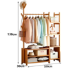 Imagen de Perchero Bambu de Pie 100x30x158cm 7 Estantes Claro