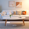 Imagen de Mesa Ratona Auxiliar 120x55cm Blanco y Natural
