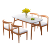 Imagen de Juego de Comedor Nórdico Mesa + 4 Sillas Madera Natural/Blanco