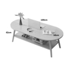 Imagen de Mesa Ratona 100x50cm Natural 2 Niveles 4 Patas