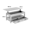 Imagen de Mesa Ratona Cajones y Compartimento Oculto 100cm