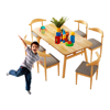 Imagen de Juego 6 Sillas Acolchonadas + Mesa para Niños en Metal/Madera