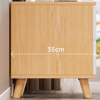 Imagen de Mesa de Luz Natural / Blanco 2 Cajónes y Patas 48cm