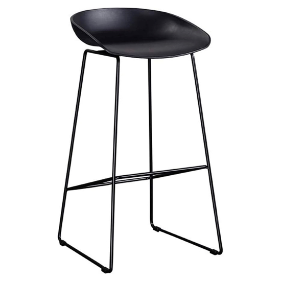 Imagen de Taburete Alto Negro Minimalista Industrial Hierro 85cm