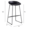 Imagen de Taburete Alto Negro Minimalista Industrial Hierro 85cm