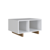 Imagen de Mesa Ratona Nomad Minimalista Blanca Y Miel 60x45x32 cm