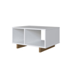 Imagen de Mesa Ratona Nomad Minimalista Blanca Y Miel 60x45x32 cm