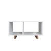 Imagen de Mesa Ratona Nomad Minimalista Blanca Y Miel 60x45x32 cm