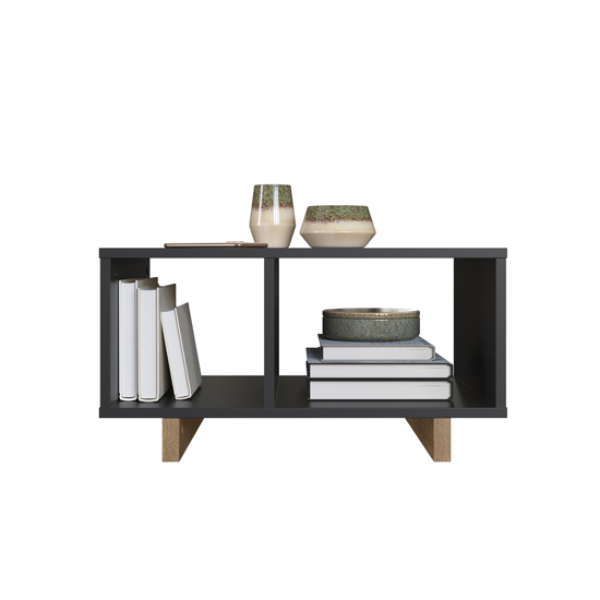 Imagen de Mesa Ratona Nomad Minimalista Negra Y Miel 60x45x32 cm