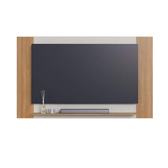 Imagen de Panel Para TV Blanco Y Miel 1 Estante 108x180x17.5cm