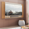 Imagen de Panel Para TV Blanco Y Miel 1 Estante 108x180x17.5cm