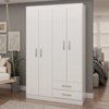 Imagen de Ropero Blanco 4 Puertas 2 Cajones 183x105x40cm