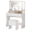 Imagen de Tocador con Espejo Luz LED Cajones y Taburete