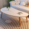 Imagen de Mesa Ratona Auxiliar 100x50cm Blanco y Natural
