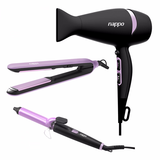 Imagen de Kit 3 en 1 Secador, Planchita y Buclera Nappo  NPK-177