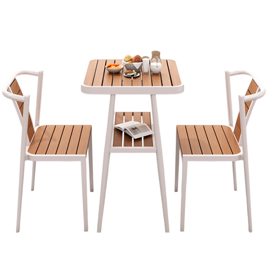 Imagen de Juego De Mesa Con 2 Sillas Madera y Blanco