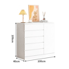Imagen de Armario Minimalista Blanco 5 Cajones