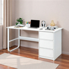 Imagen de Escritorio Minimalista MDF y Metal Blanco 3 Cajones