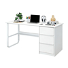 Imagen de Escritorio Minimalista MDF y Metal Blanco 3 Cajones