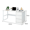 Imagen de Escritorio Minimalista MDF y Metal Blanco 3 Cajones