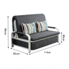 Imagen de Sofá Cama Plegable Metal Gris