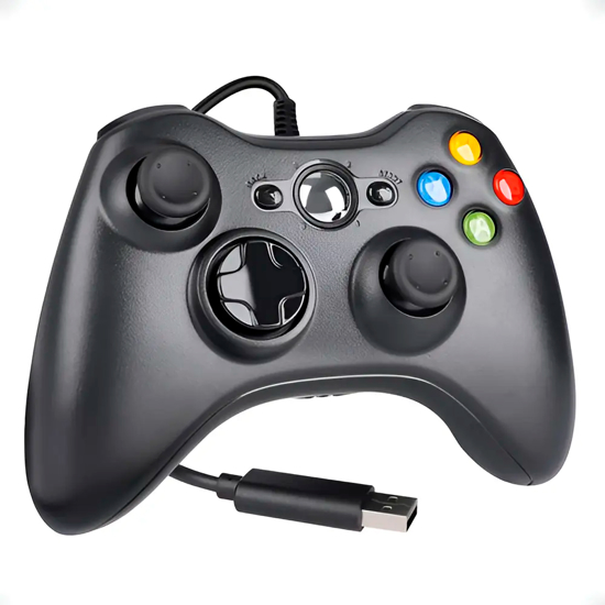 Imagen de Joystick Cableado Compatible PC y XBOX 360 Negro