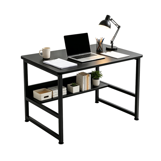 Imagen de Escritorio con Estante Madera y Hierro 80cm Negro Mövi